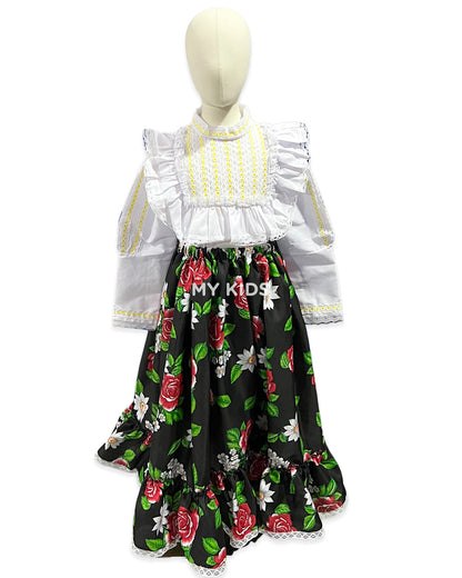 Falda Floreada Flores Grandes